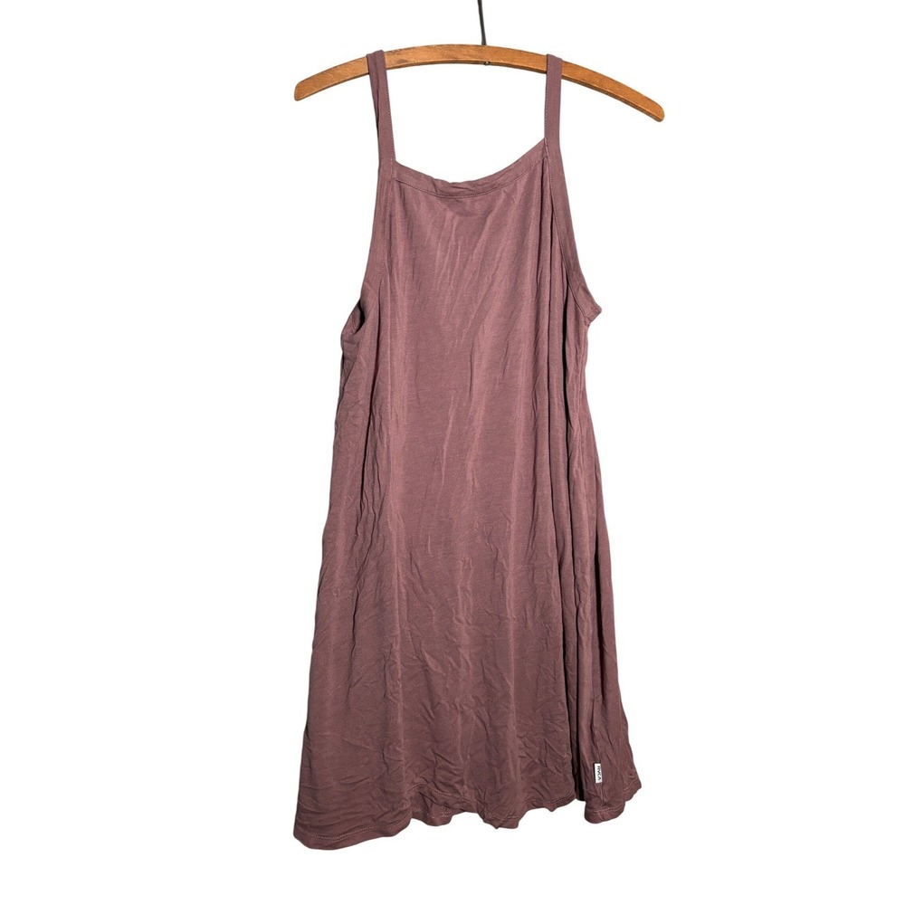 RVCA Mauve Mini Dress M Sleeveless Square Neck Viscose Stretch Boho Breathable